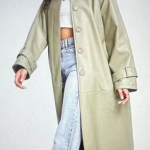 ASOS Design Faux Leather Trench Coat